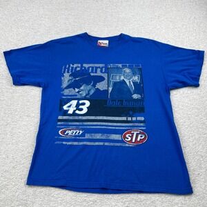 Chase Authentics Richard Petty Dale Inman NASCAR T-Shirt Blue Mens Large STP 43